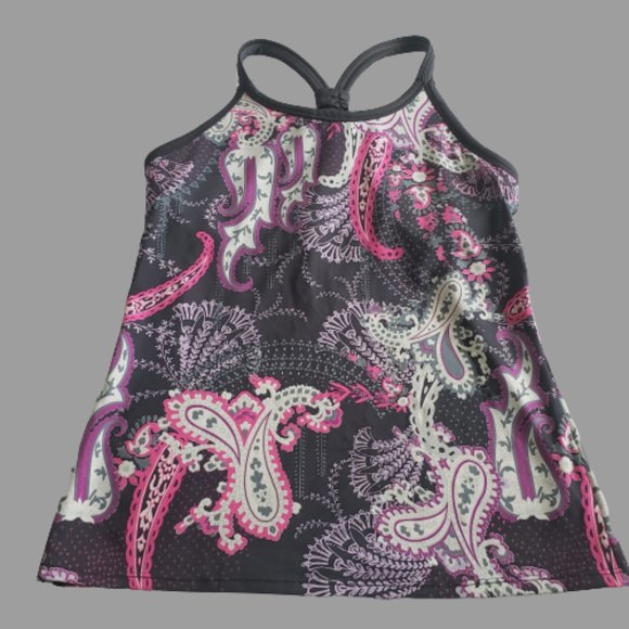 Athleta Pavitra Paisley Racerback Tank Top Shelf Bra Women's Size S - Picture 1 of 10